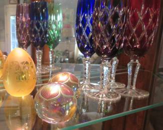 Stuart Abelman signed art glass paperweights