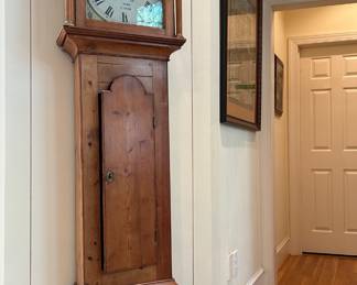 Circa 1830 English 8 day clock, English bell strike, original throughout with calendar