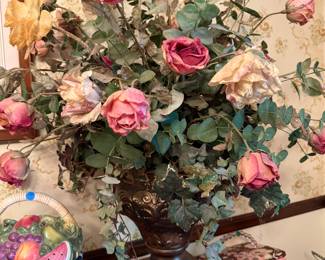 Assorted accessories including silk flower arrangement 