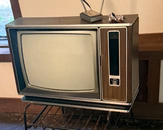 Vintage Zenith TV on stand first ever offered with remote features 