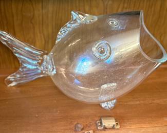 Vintage hand blown glass fish 