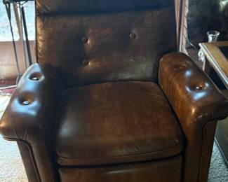 Vintage faux leather recliner 