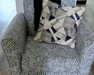 Blue and White Swivel Chair with Throw Pillow = $150 (or best reasonable offer)