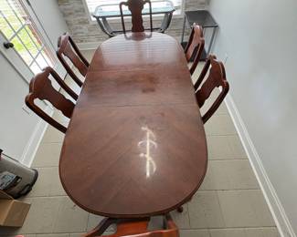 Basset dining table with 6 chairs $250