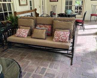 Vintage Woodard Iron Sofa Glider
