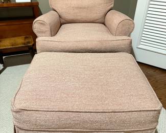 Upholstered chair and ottoman