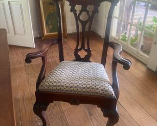 Set of 11 antique Chippendale dining chairs. 2 arm & 9 side.