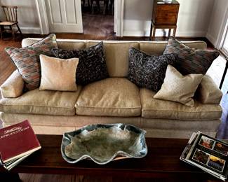 Custom Track Arm Three Cushion Sofa with Skirt