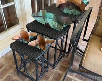 Vintage Wicker Nesting Tables