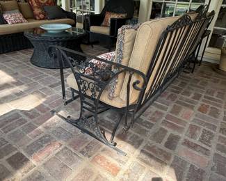 Vintage Woodard Iron Gliding Sofa