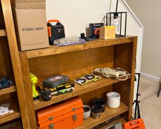 Tools, CDs, light fixtures, lighting