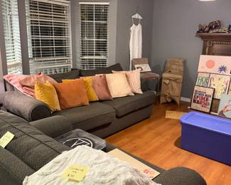 Living room furniture, decor, couch set, bar stools