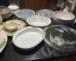 Assorted serving dishes