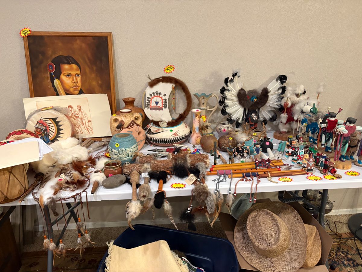 Native American Collection
A dedicated table of handpicked pieces rich in cultural heritage and artistic craftsmanship. Kachina Dolls, drums, pottery.