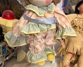 1985 Applause Precious Moments Clown Doll With Original Stand-retired