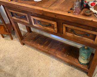 Southwest end table with iron fixtures