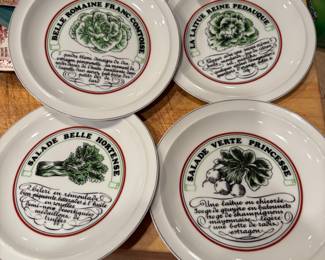 FOUR(4) TOSCANY COLLECTION VINAIGRETTE FRENCH SALAD GREENS PLATES