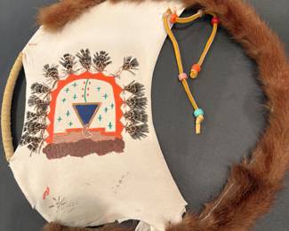 Native American Inspired Medicine Shield with Hand Painted Design