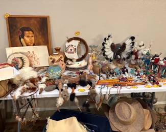 Native American Collection
A dedicated table of handpicked pieces rich in cultural heritage and artistic craftsmanship. Kachina Dolls, drums, pottery.