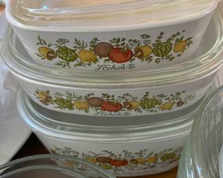 Corningware Spice of Life vintage set of 3 casserole dishes and many other collections.