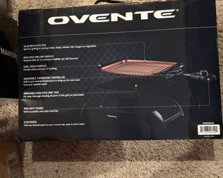 New OVENTE Electric Indoor Grill with 13x10 Inch Non-Stick Cooking Surface 