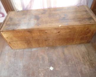 large wooden box with lid
