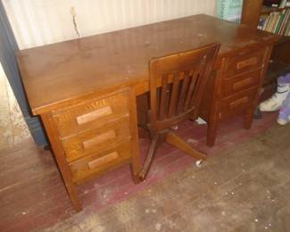 oak desk and chair