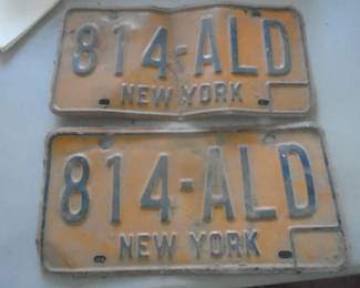 Pair of New York plates (believed to be somewhere in the 1970's