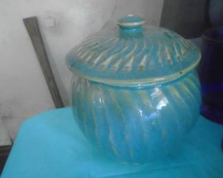covered crockery jar