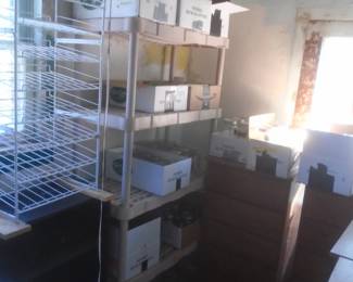 canning jars and storage shelves