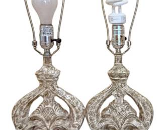 White Washed Table Lamps