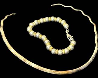 Sterling Silver Choker and Bracelet