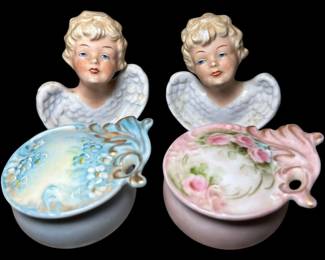 Vintage Porcelain Trinket Boxes and Angels