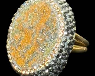 Sterling Silver Druzy Quartz Ring