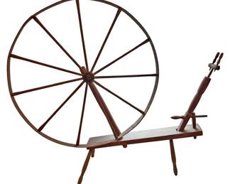 Antique Wood Spinning Wheel