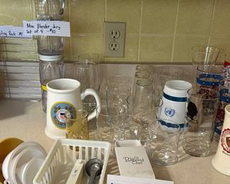 Mugs, glasses, etc.