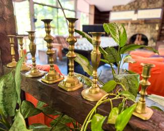 Brass candleholders