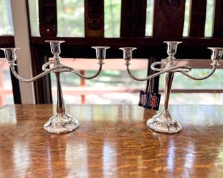 Queen Anne SilverPlated Candle Holders Made in England priced individually $50 each