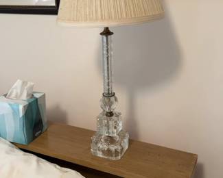 Crystal Table Lamp with Pleated Shade
