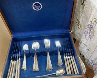 40pc vintage silver plate flatware set