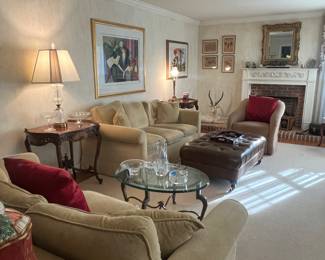 Pr, matching 3 cushion sofas- clean & great condition, ready for new home