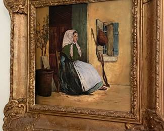Painting by H. Bates-The kitchenmaid