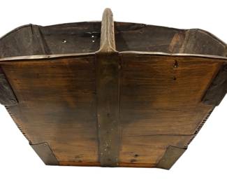 Vintage Asian Wood Rice Bucket