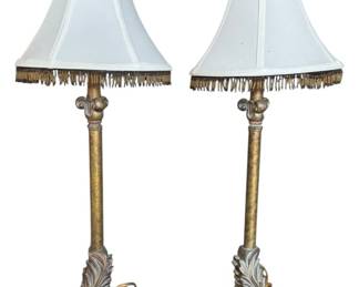 2 Tall Skinny Table Lamps