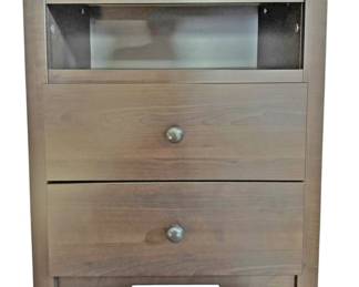 Dark Brown 2 Drawer Night Stand