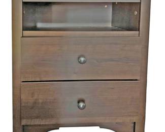 Dark Brown 2 Drawer Night Stand