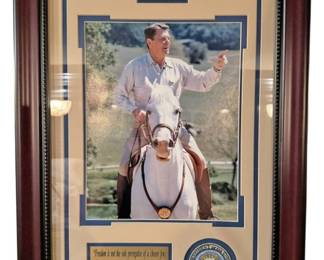 Ronald Regan Riding Framed Photograph