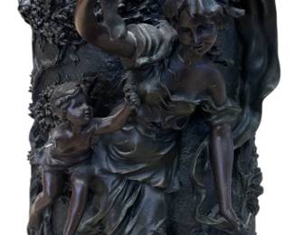 Large Bronze Finish Sculpture Vase