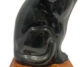 Sitting Black Cat Statue