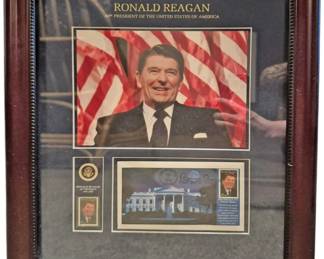 Ronald Reagan Picture Postcard and Stamp